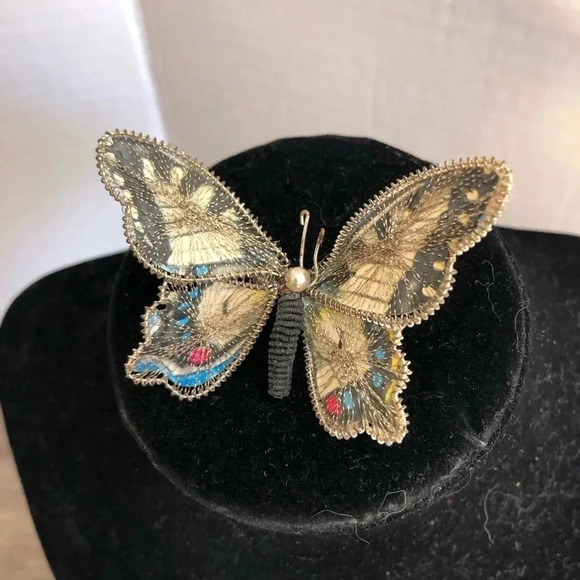 Vtg West Germany Handmade Butterfly Brooch - Picture 2 of 9